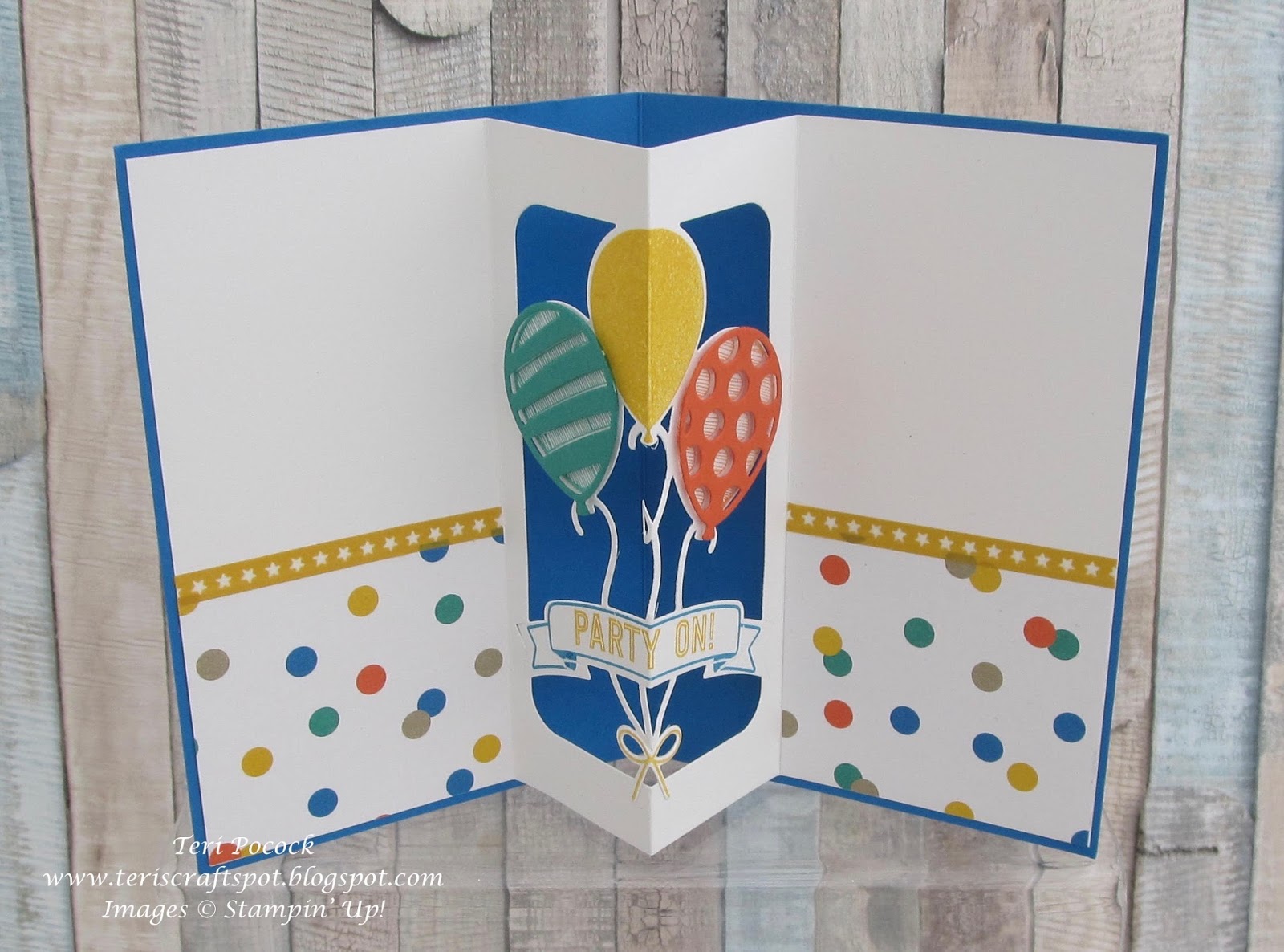 Stampin' Up! UK Demonstrator Teri Pocock Balloon Adventures Pop Up