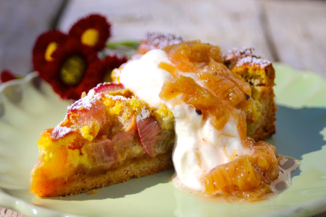 Paulas Frauchen Rhabarberkuchen