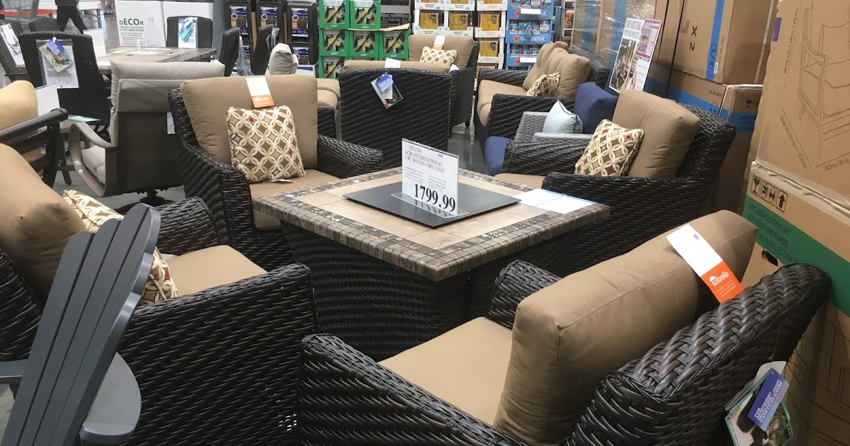 Agio International 5pc Woven Fire Chat Set Costco Weekender