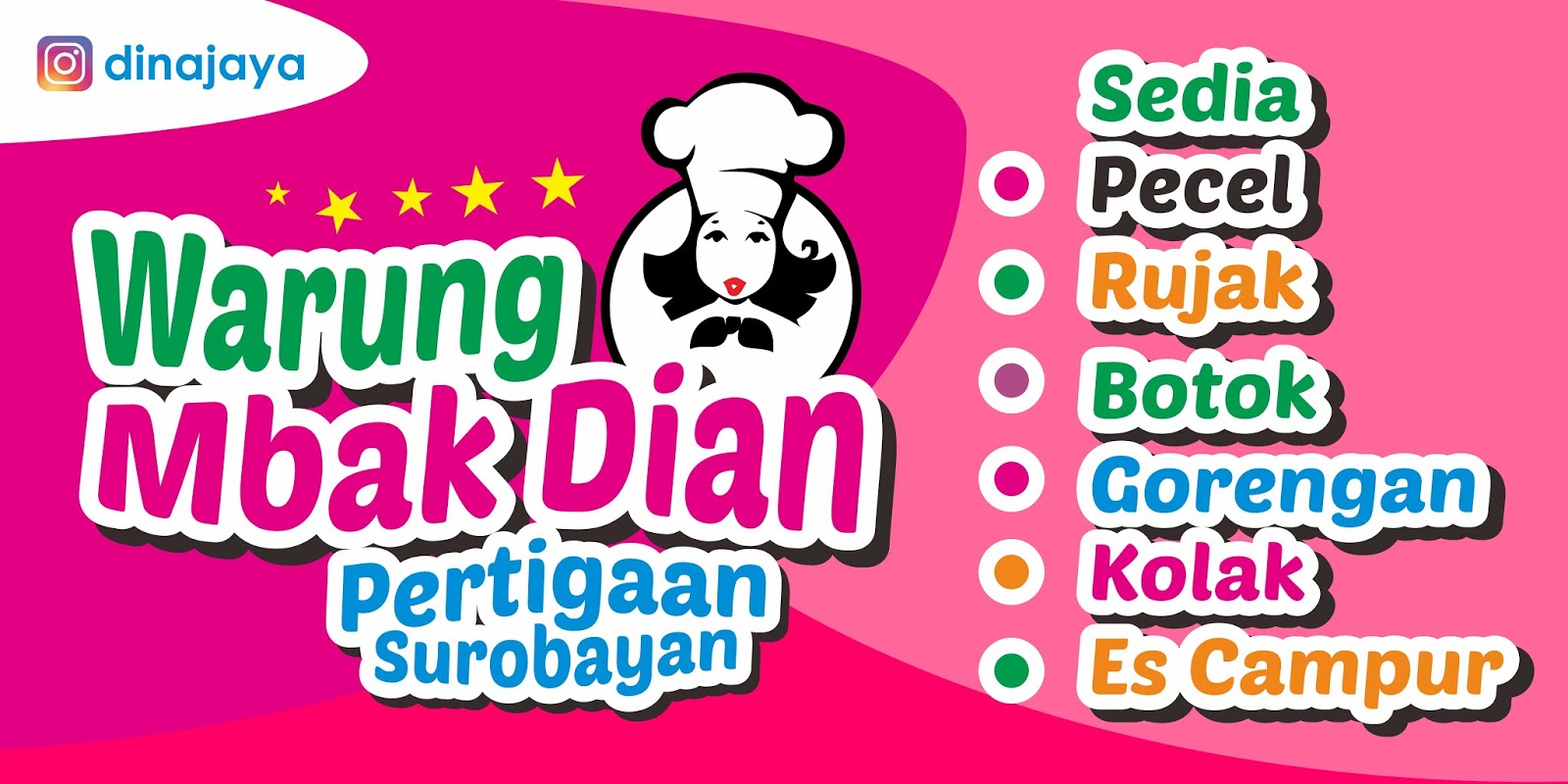 Desain Spanduk Warung Mbak Dian Dina Jaya Pekalongan
