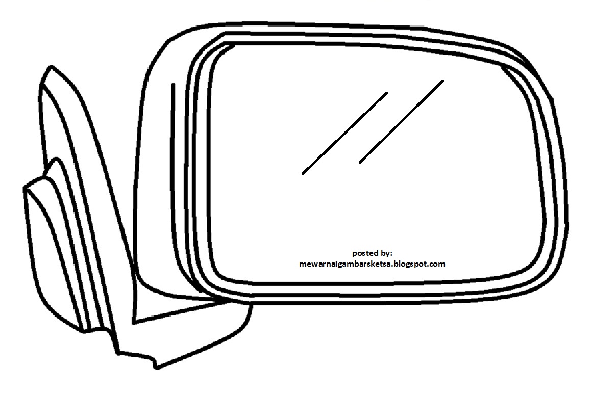 Mewarnai Gambar: Mewarnai Gambar Sketsa Kaca Spion 1