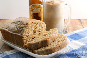 This Hard Root Beer Float Bread is dense and moist with the tasty flavor of root beer that is complemented perfectly with the vanilla glaze.