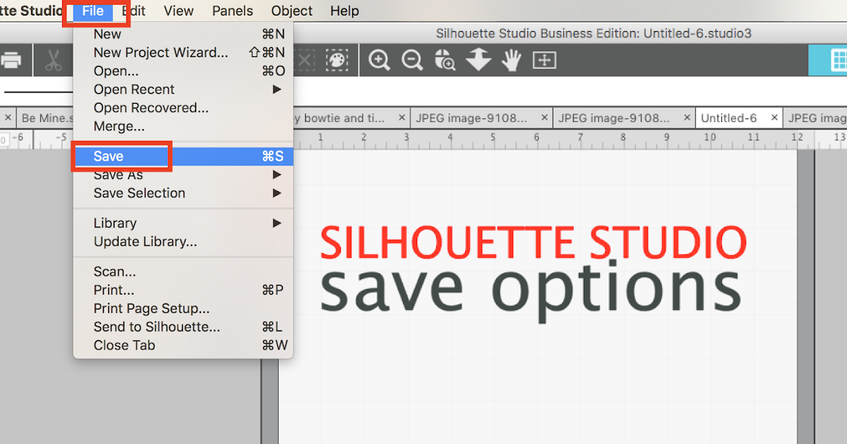 Silhouette Save Options Save vs Save As vs Save Selection Silhouette