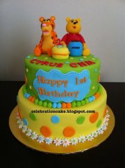 Celebration Cake: Two tier Winnie The Pooh Theme Cake
