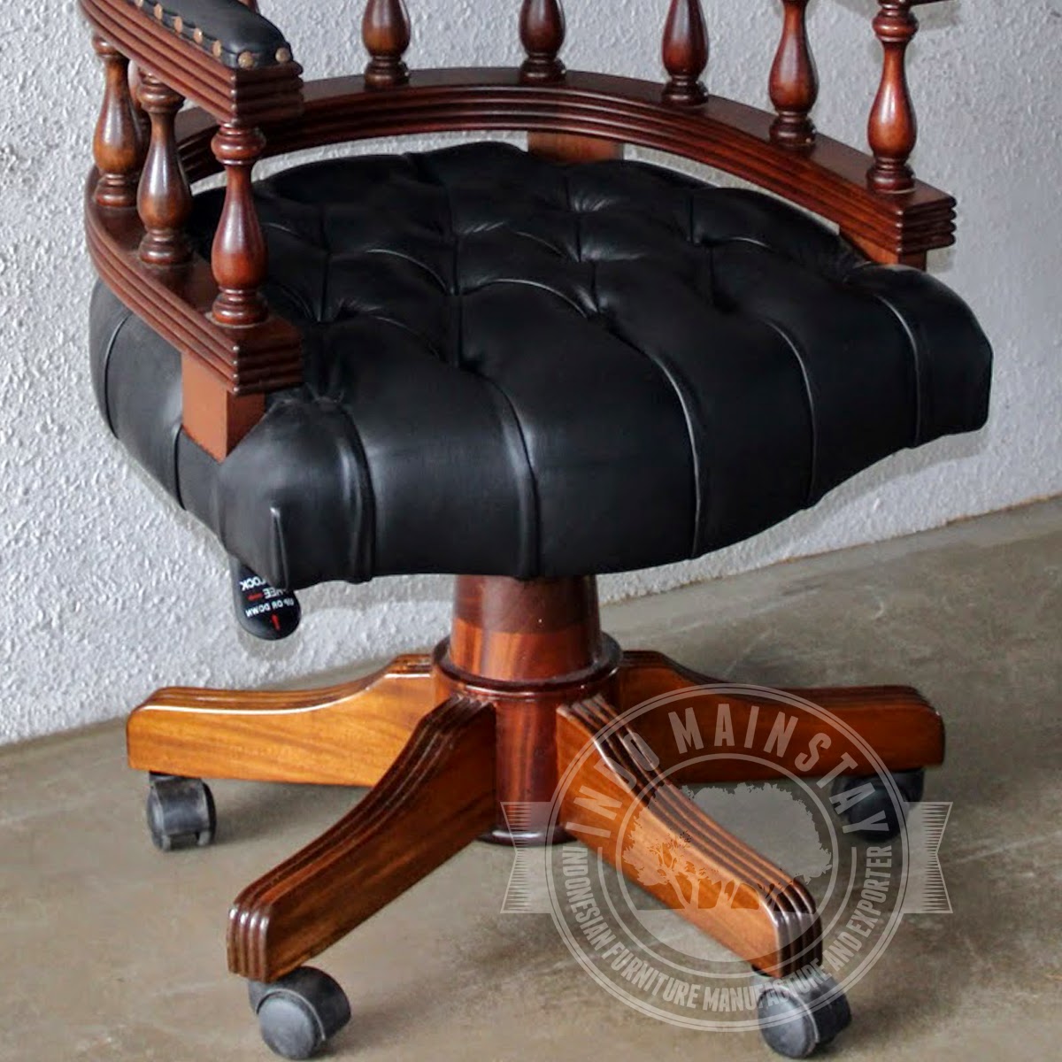 REPRODUCTION ANTIQUE CLASSIC OFFICE CHAIR MAHOGANY Indo Mainstay