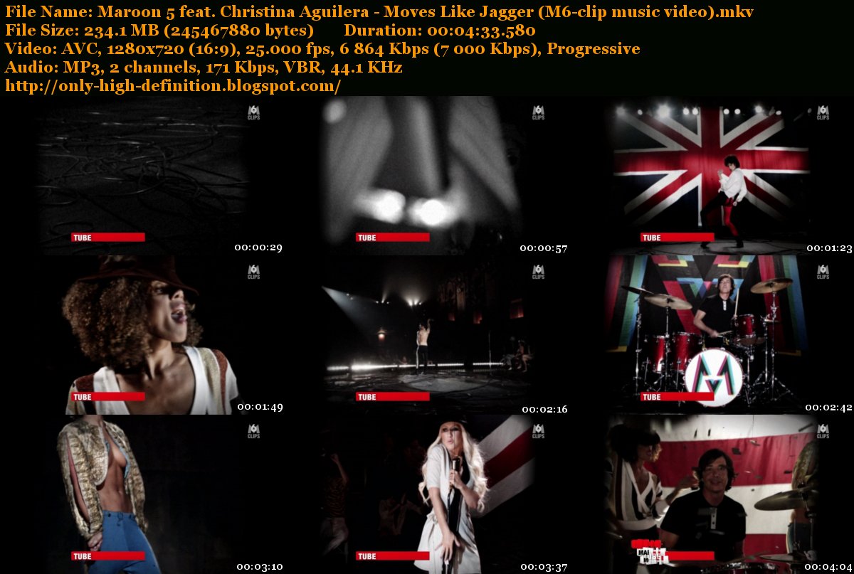 Only High Definition Maroon 5 feat. Christina Aguilera Moves Like
