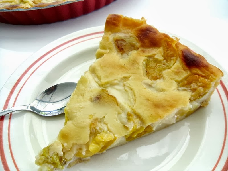 Gourmande ou passionnée... Flan aux prunes à la compote de poire