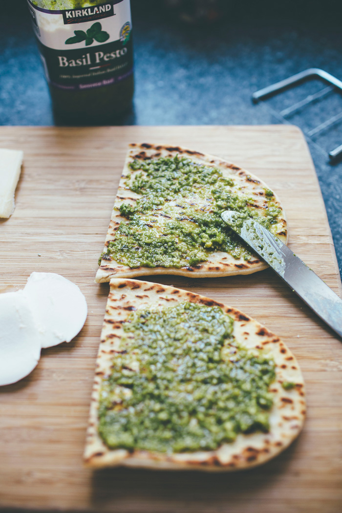 Pesto Asiago Flatbread Panini