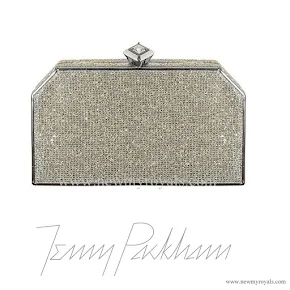 Kate Middleton carried Jenny Packham Casa Silver Gold Crystal Clutch