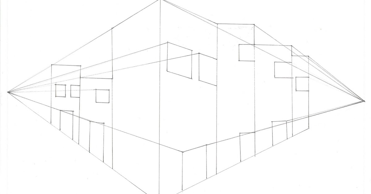 Perspectiva cónica (1,2,3 puntos de fuga) Perspectiva cónica a dos puntos de fuga de un espacio