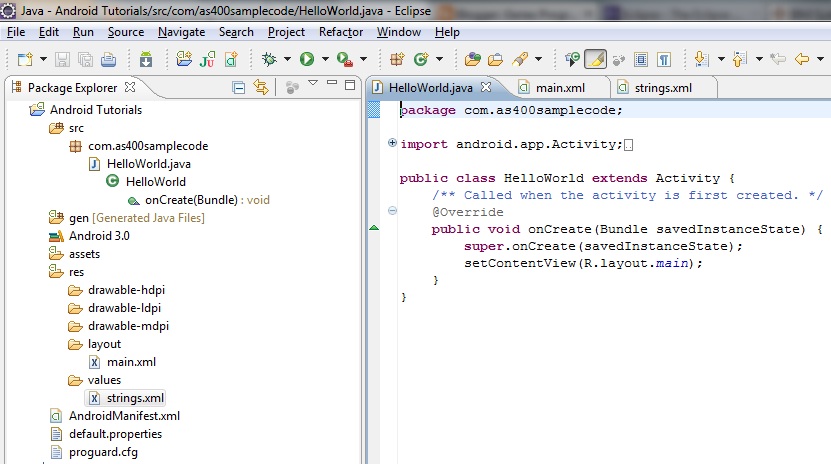 Programmers Sample Guide: Android Hello World tutorial using Eclipse ...