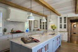 farmhouse beams kitchen modern wood kitchens ceiling island decor rustic faux interior remodel architects exposed country inspiration marble crisp light