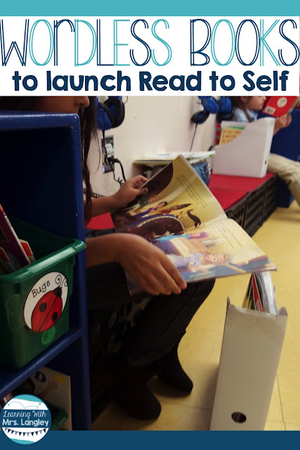Launching read to self the first few days of kindergarten is a magical time. We use wordless books to talk about improving stamina, picking books for our book bins, setting expectations, and creating an anchor chart for what read to self looks, sounds, and feels like. 