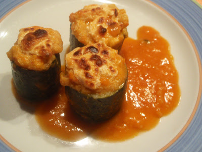 calabacines rellenos gratinados