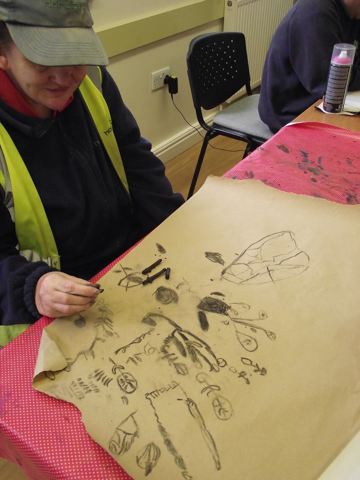 Horticap Arts and Crafts Making & drawing with charcoal