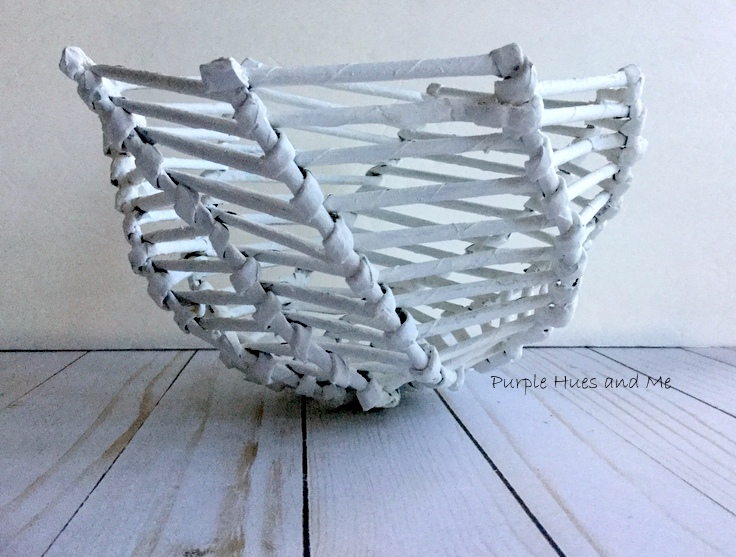 Purple Hues and Me DIY Recycled Newspaper Tubes Open Weave Bowl