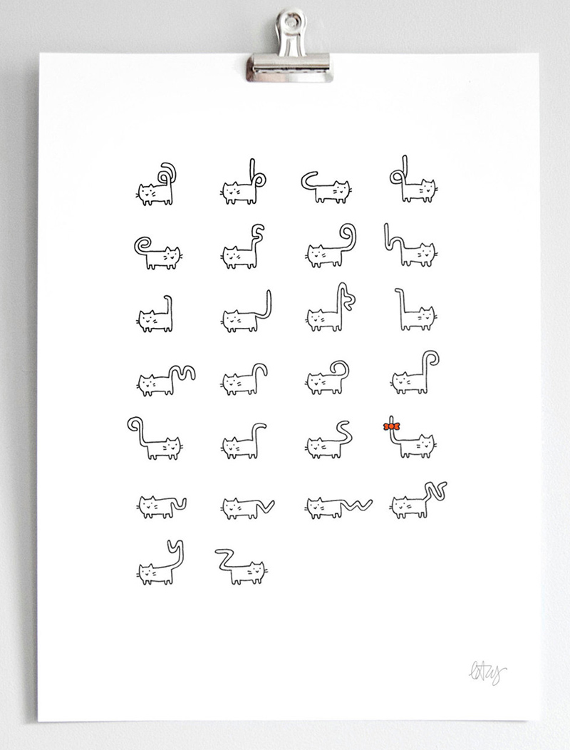 cat alphabet Helveticat by Bethany Lesko