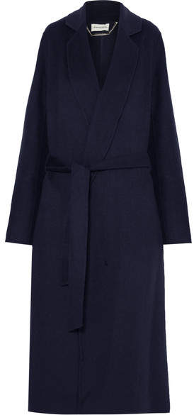 By Malene Birger - Vitala Belted Wool-blend Coat – Navy