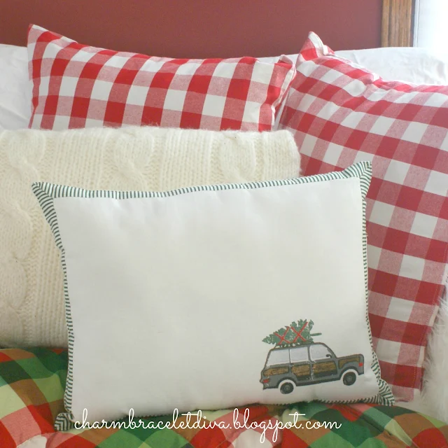 woody wagon pillow DIY placemat