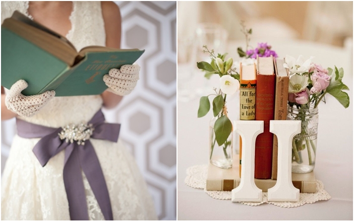 Decoración bodas libros