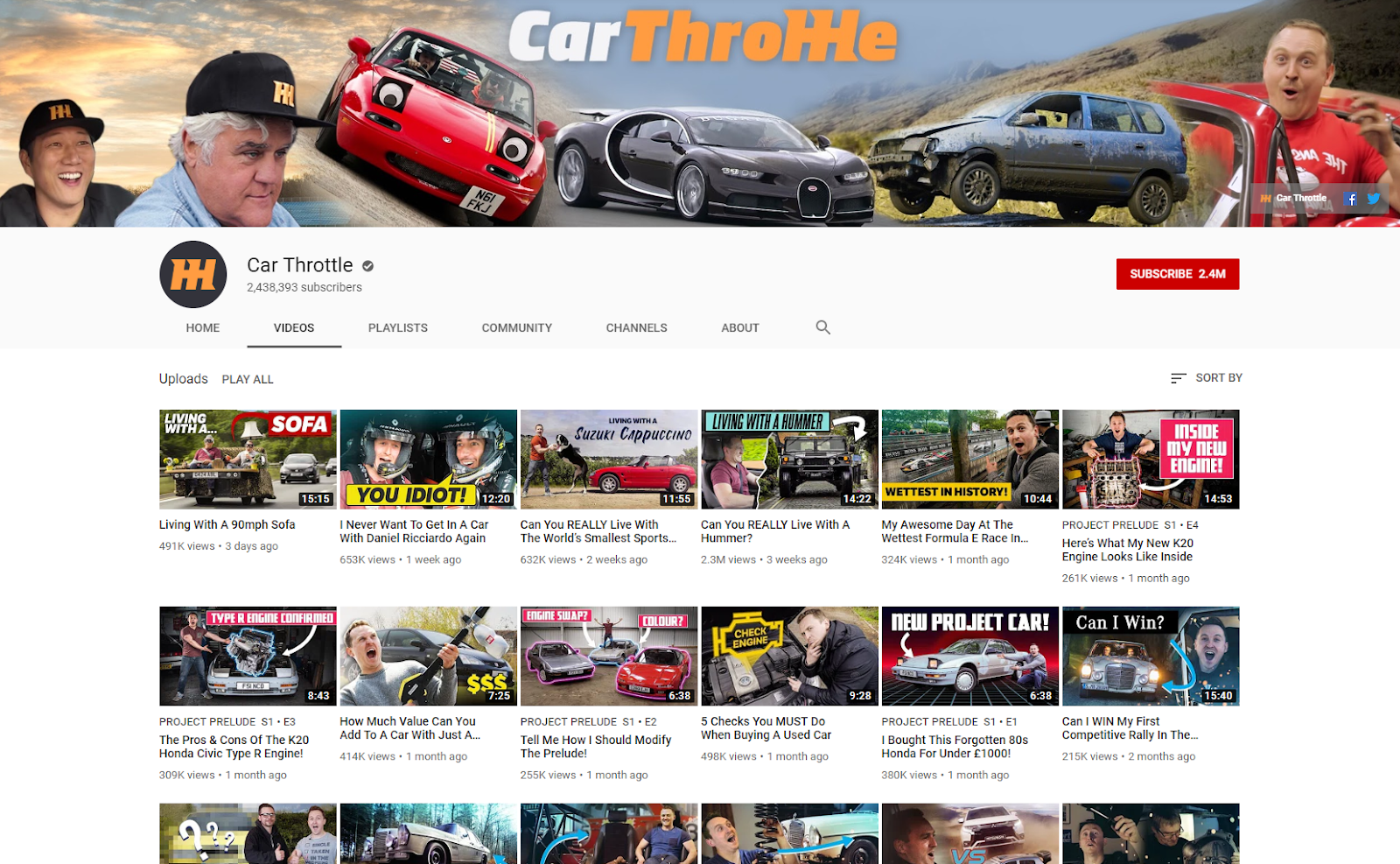 Car Throttle YouTube carthrottle .com