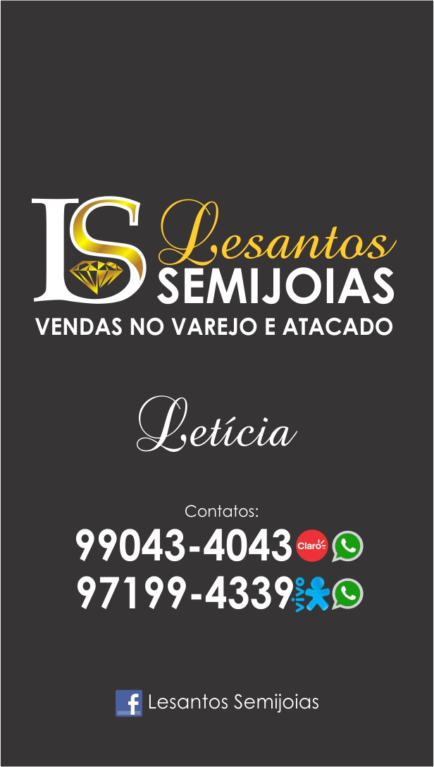cartão de visita lesantos semijoias play artes comunicação visual
