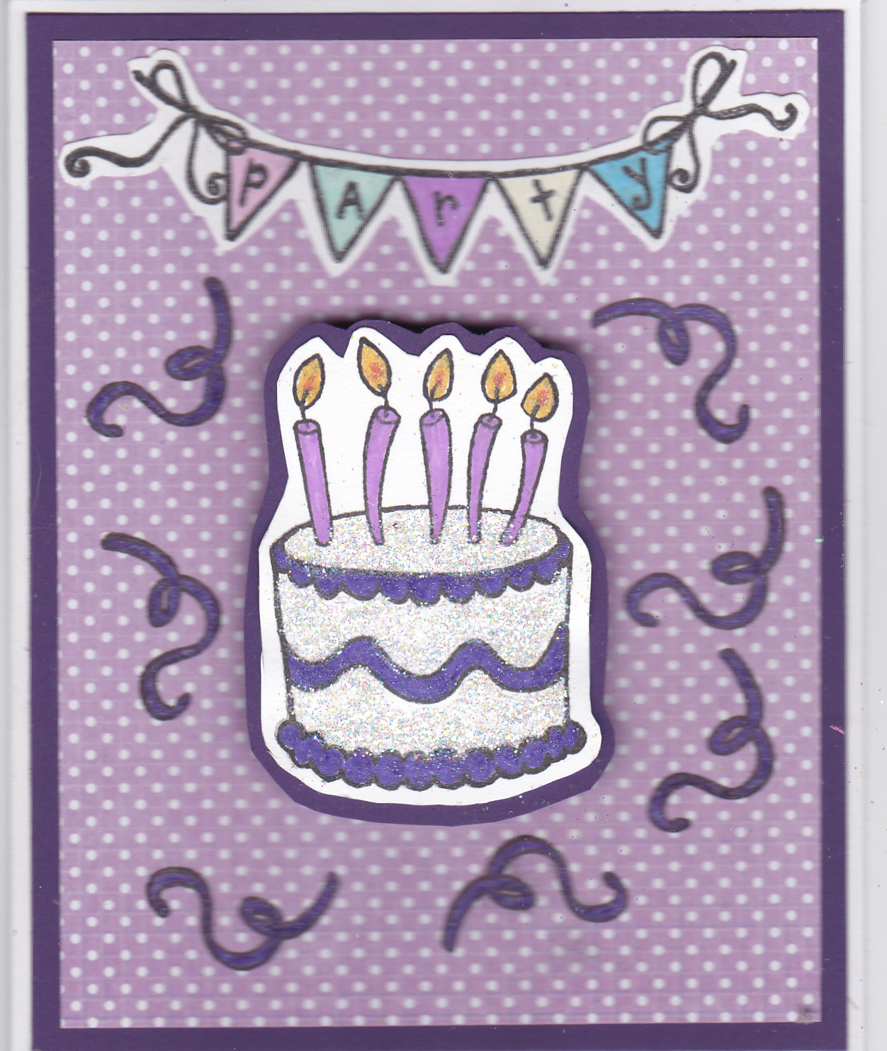 Scrap-n-Sew Granny: PURPLE BIRTHDAY CARD
