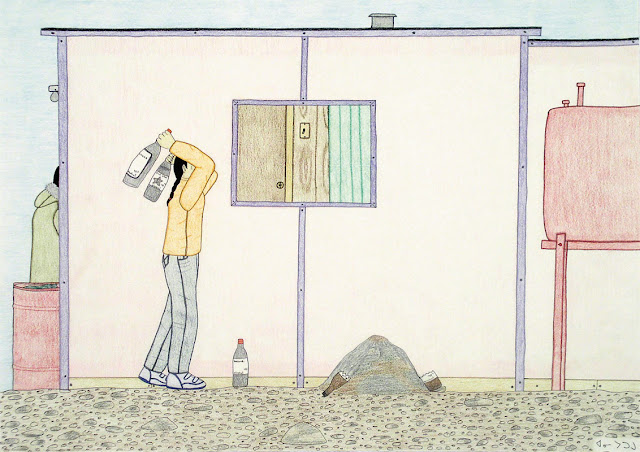 Annie Pootoogook, “Memory of My Life, Breaking Bottles”, 2001-2002 © Annie Pootoogook