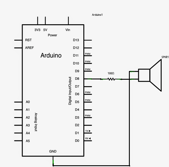 Playing a Melody Using the Tone() function in Arduino | Circuit Diagram ...
