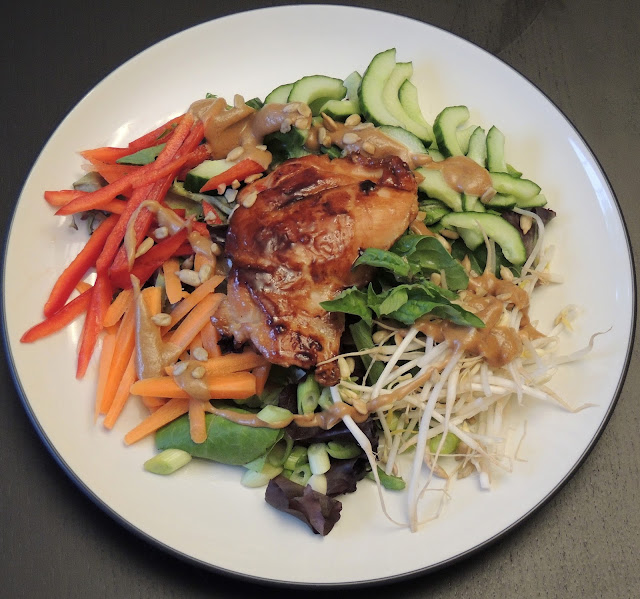 Gas Stove Girl Sweet Chili Chicken Salad with Peanut Dressing