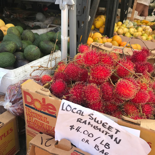 Rambutan fruit stand avocado Hawaii