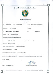 SAAF military service certificate