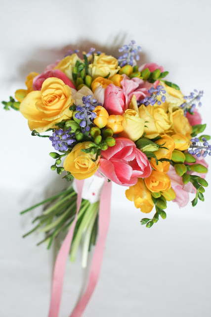 cheerful colour bouquets by Lily Sarah 