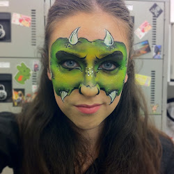 face monster paint dinosaur painting halloween dinosaurs triceratops paintings monsters ary gloss basic eyeliner makeup dragon designs plot shape using