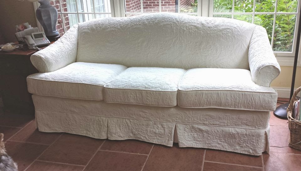 Custom Made Slipcovers Quilted Sofa done in Matalase quilts