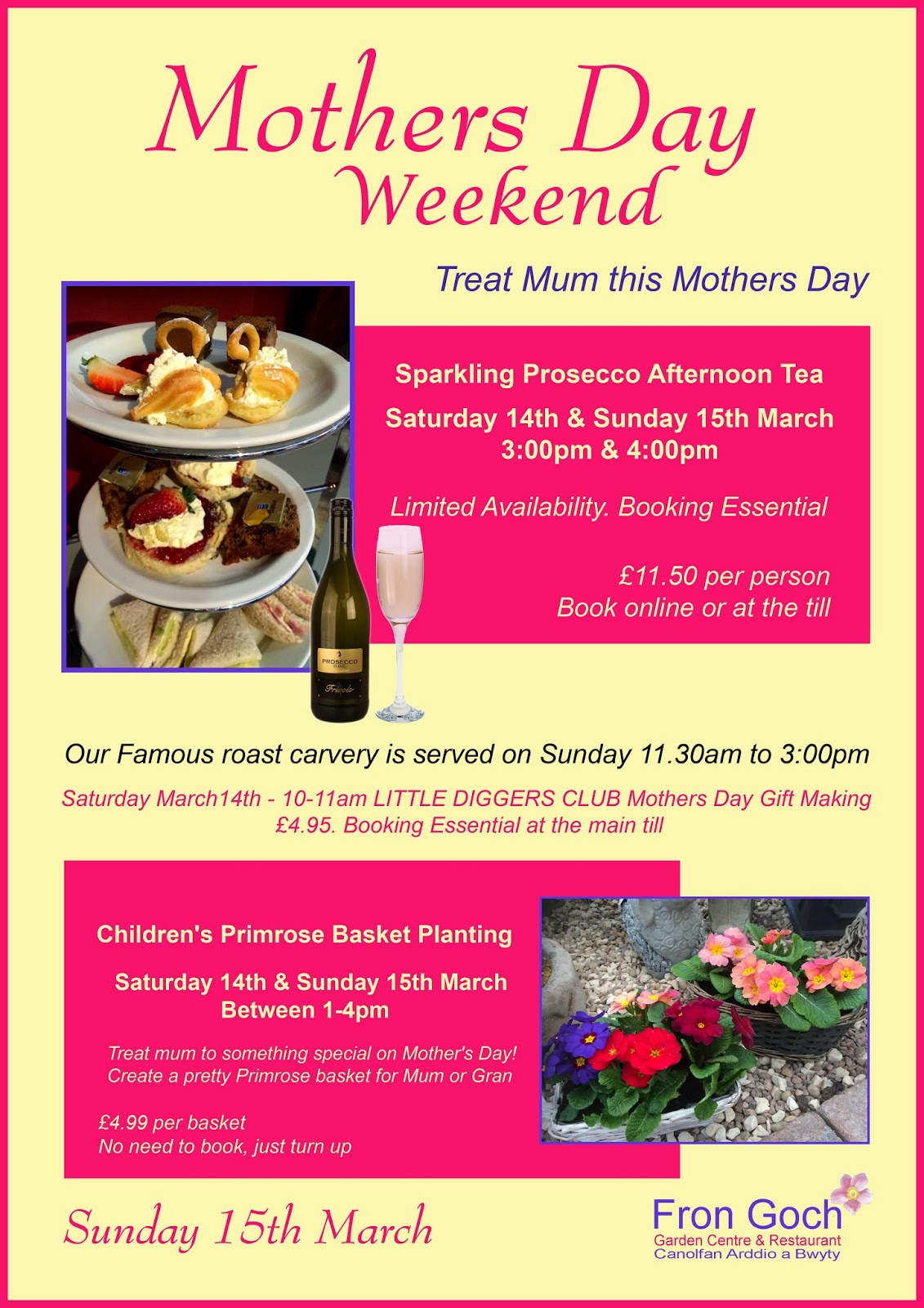 Fron Goch Garden Centre Mothers Day Weekend