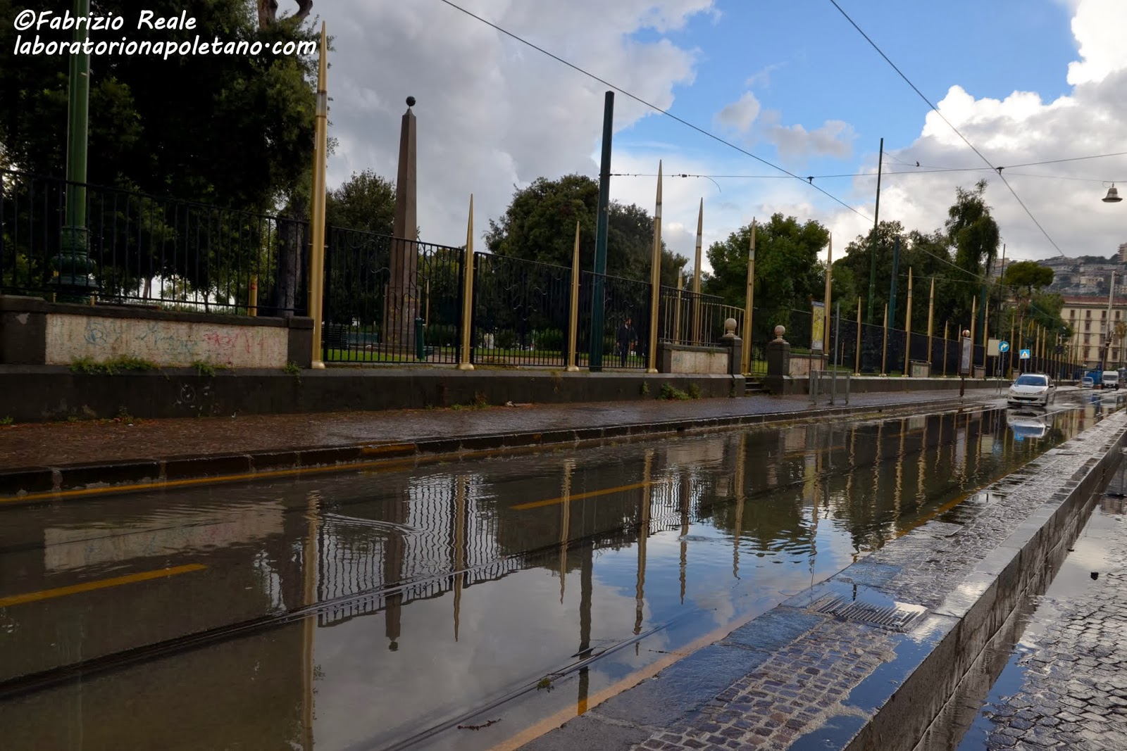 Riviera di Chiaia, cade il ramo di un albero strada chiusa