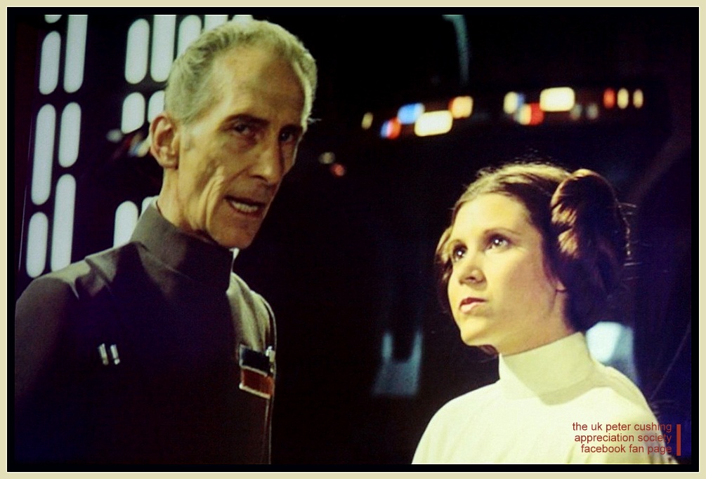 (PCASUK) CARRIE FISHER AND PETER CUSHING