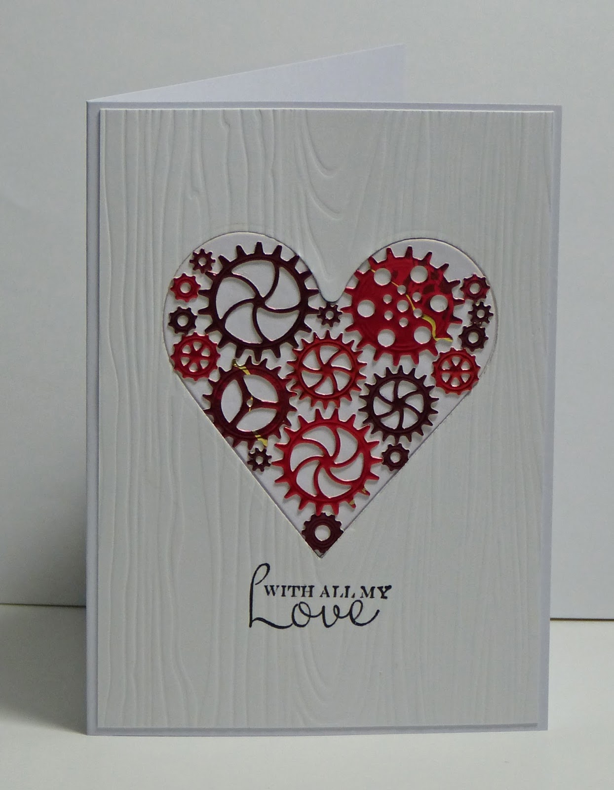 Cathy's Card Spot: Canvas heart and diecut cogs heart.