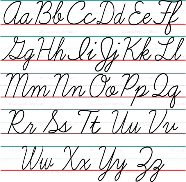 Cursive Chart Cursive Chart Learning Cursive Cursive Alphabet ...