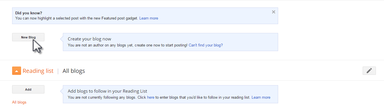 how do you create a blogspot