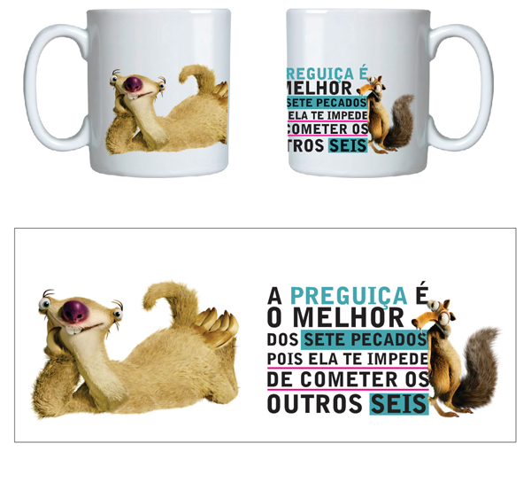 Caneca criativa syd era do gelo Caneca criativa syd era do gelo