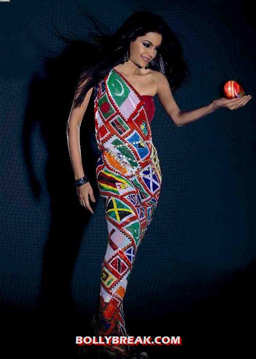 Mandira bedi wearing a flag saree - (3) -  Mandira Bedi unique Photo shoot