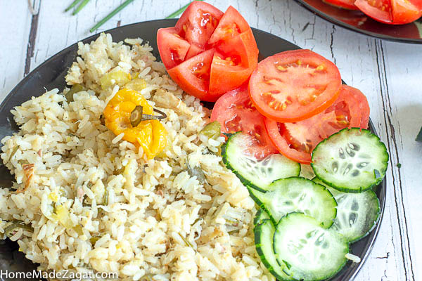 Cookup Saltfish and rice