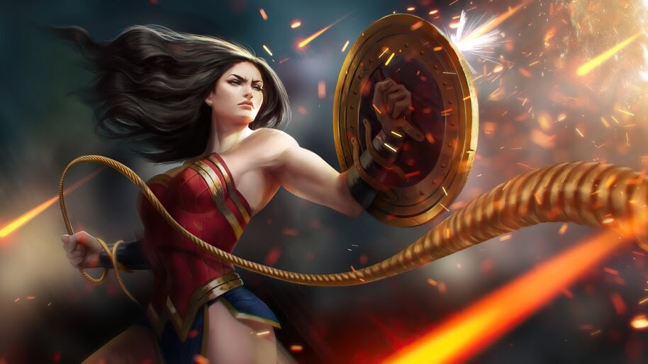 Wonder Woman, Lasso of Truth, Shield, 4K, #6.2016