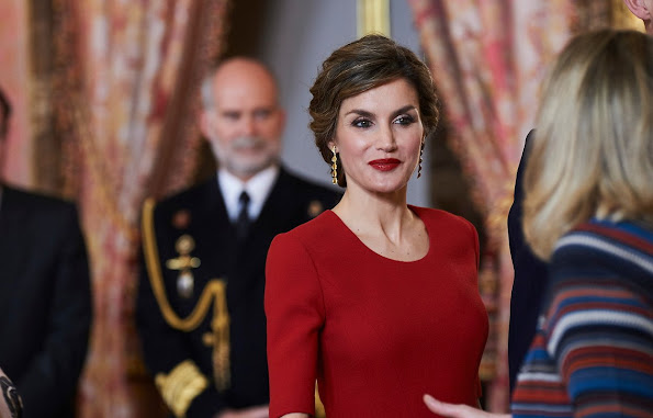 Queen Letizia and King Felipe held a lunch for 'Fernando del Paso and Meets World Figure Skating Champion Javier Fernandez