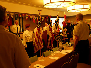 Sea Scouts present the colors at the USPS District meeting.