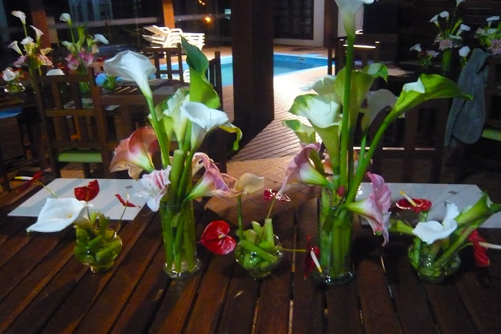 Ikebanas para mesa em Evento SC- Guaramirim.