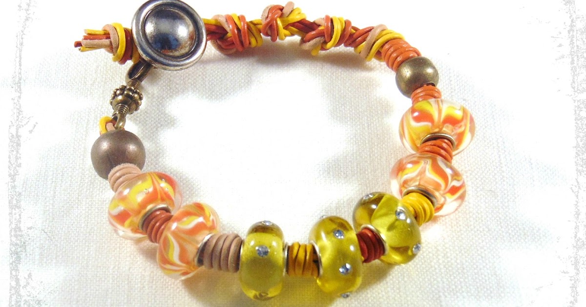 bairozan's blog Гривни с мъниста с широк отвор и кожена корда / Large