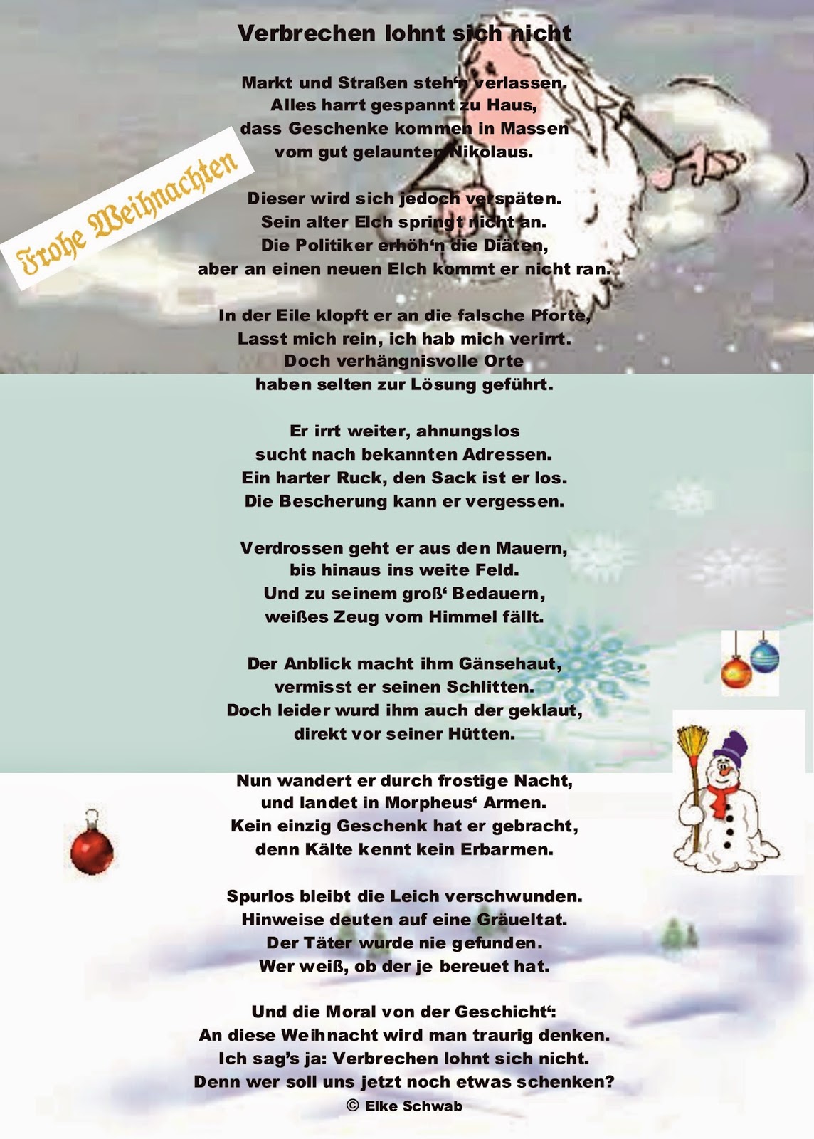 Elke Schwab: Ein Weihnachtsgedicht :-)